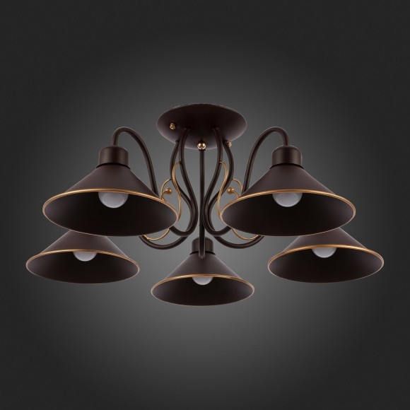 SLE120402-05 Светильник потолочный Темно-коричневый/Черный E27 5*60W CIOLLA SLE120402-05 Светильник потолочный Темно-коричневый/Черный E27 5*60W CIOLLA