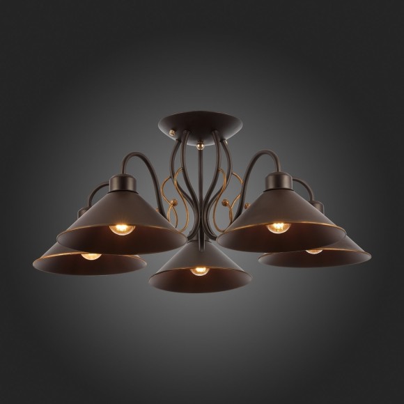 SLE120402-05 Светильник потолочный Темно-коричневый/Черный E27 5*60W CIOLLA SLE120402-05 Светильник потолочный Темно-коричневый/Черный E27 5*60W CIOLLA