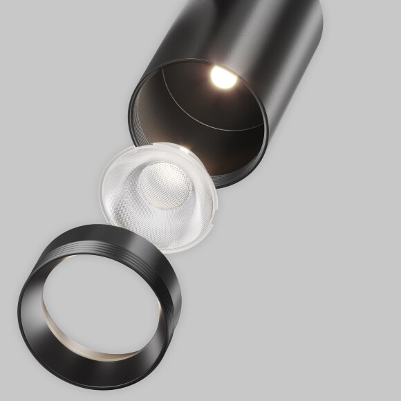 Maytoni EXILITY X TR243-18W4K-B Трековый светодиодный черный магнитный светильник цилиндр диаметром 6.5см, с DIP переключателем группы включения на корпусе, LED 18Вт 4000K 1880Лм CRI90 36° IP20 48В