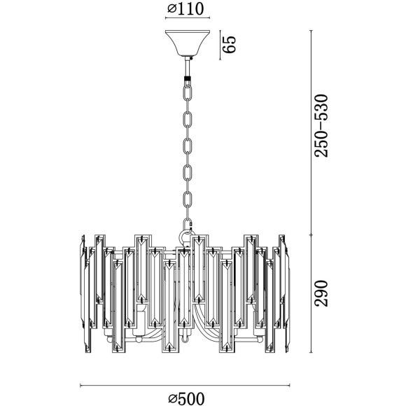 Подвесная люстра хрустальная Megan FR5085PL-05CH
