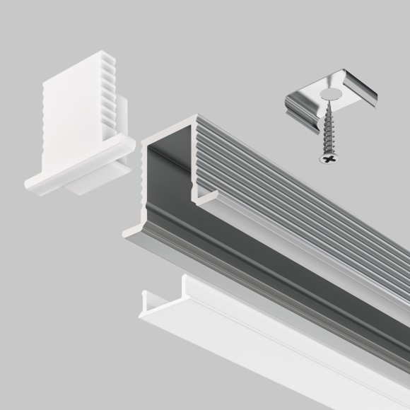 Алюминиевый профиль встраиваемый 12x09 ALM-1209-S-2M