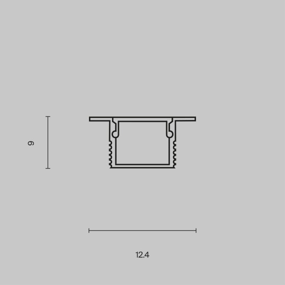 Алюминиевый профиль встраиваемый 12x09 ALM-1209-S-2M