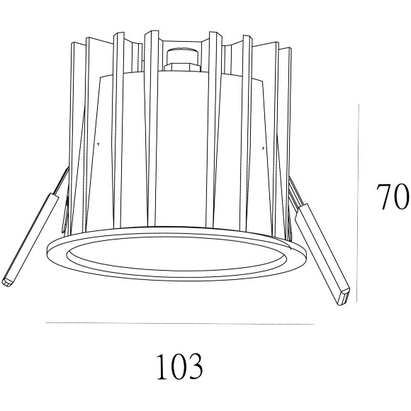 Favourite Notio 4820-1C Белый круглый встраиваемый светодиодный светильник-спот downlight диаметром 103 мм, металл, стекло LED 20Вт 3000K 2038Лм CRI90 36° IP54 220В