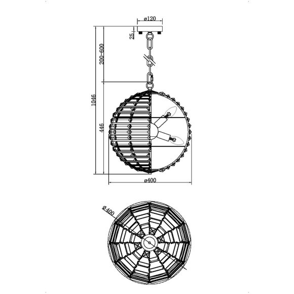 Подвесной светильник хрустальный Palla MOD092PL-06CH Подвесной светильник хрустальный Palla MOD092PL-06CH