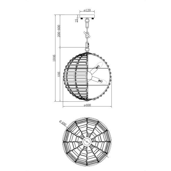 Подвесной светильник хрустальный Palla MOD092PL-06CH Подвесной светильник хрустальный Palla MOD092PL-06CH
