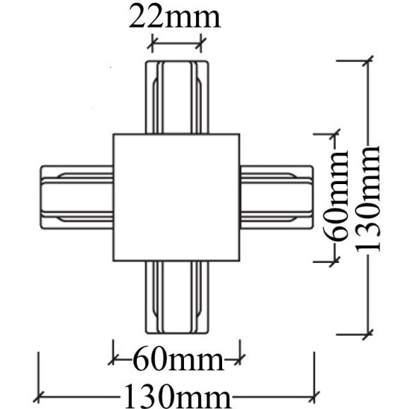 Х-соединитель для встр. в ГКЛ однофазного шинопровода Crystal Lux CLT 0.2211 04 BL