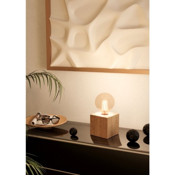 43733 Настольная лампа PRESTWICK 2, 1Х40W, E27, L95, B95, H95, дерево, коричневый