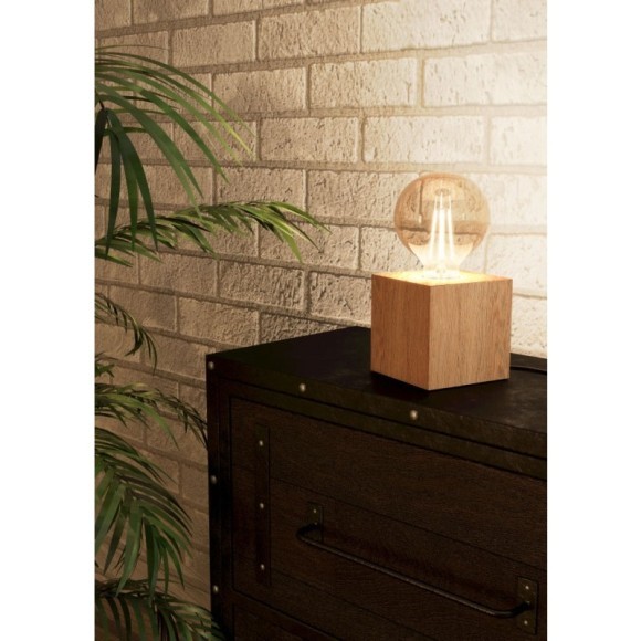 43733 Настольная лампа PRESTWICK 2, 1Х40W, E27, L95, B95, H95, дерево, коричневый