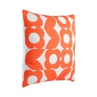 420247 Подушка декоративная TSUNAN, L450, B450, наволочка: 100% полиэстер, белый, оранжевый  наполнитель: 100% полиэстер