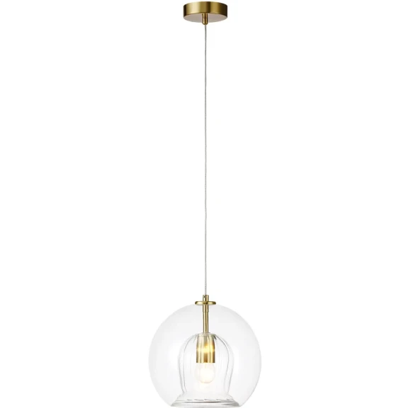 Светильник подвесной Crystal Lux LUISA SP1 BRASS/TRANSPARENT