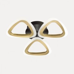 4571/42CL УЦЕНКА LEDIO LN21 17 черный, золотой Люстра потолочная диммир. с ДУ + LampSmart LED 42W 3000-6000К 2270Лм 220V RHEA