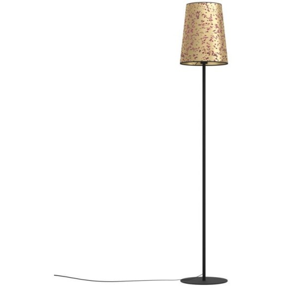 390295 Торшер с ножным выключателем CASTUERA, 1X25W (E27), H1725, сталь, черный / бумага с розовыми 390295 Торшер с ножным выключателем CASTUERA, 1X25W (E27), H1725, сталь, черный / бумага с розовыми