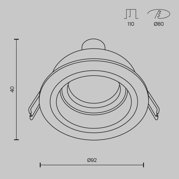 Встраиваемый светильник Maytoni DL025-2-01B Atom под лампу 1xGU10 50W Встраиваемый светильник Maytoni DL025-2-01B Atom под лампу 1xGU10 50W