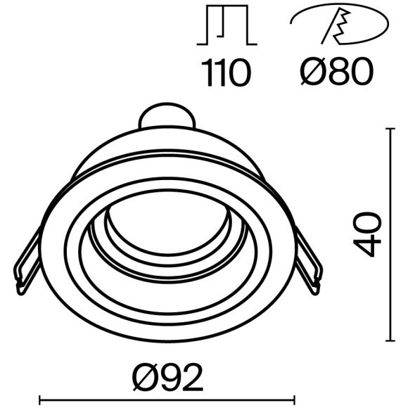 Встраиваемый светильник Maytoni DL025-2-01B Atom под лампу 1xGU10 50W Встраиваемый светильник Maytoni DL025-2-01B Atom под лампу 1xGU10 50W