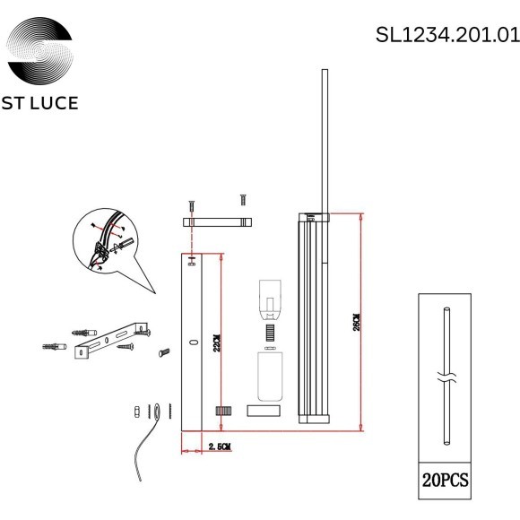 SL1234.201.01 Бра ST-Luce Шампань/Прозрачный, Шампань E14 1*60W COSENZA
