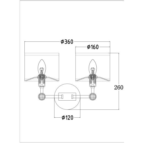 Бра Maytoni MOD088WL-02BS Alloro под лампы 2xE14 40W