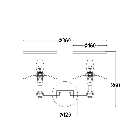 Бра Maytoni MOD088WL-02BS Alloro под лампы 2xE14 40W