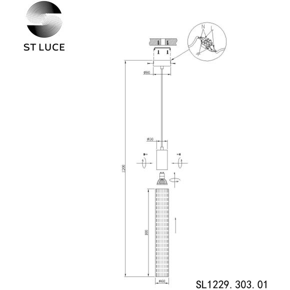 SL1229.303.01 Подвес ST-Luce Латунь/Прозрачный GU10 1*5W TERNI SL1229.303.01 Подвес ST-Luce Латунь/Прозрачный GU10 1*5W TERNI