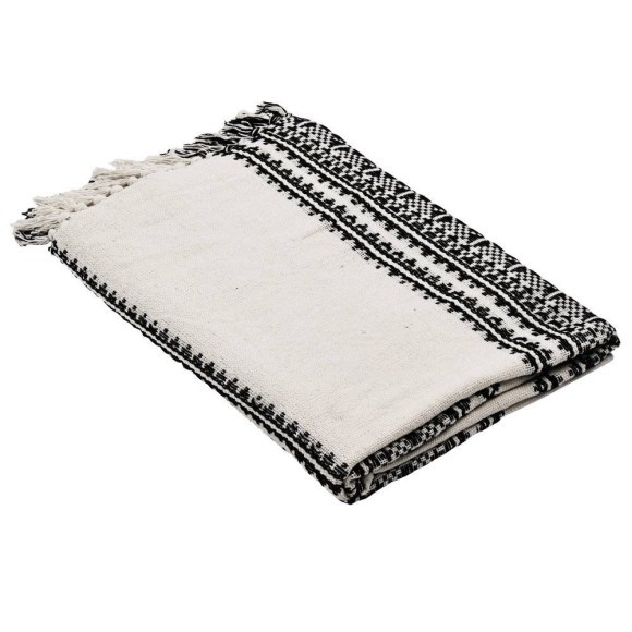 420065 Плед LONGLAC, L1700, B1300, 100% хлопок, кремовый, черный 420065 Плед LONGLAC, L1700, B1300, 100% хлопок, кремовый, черный