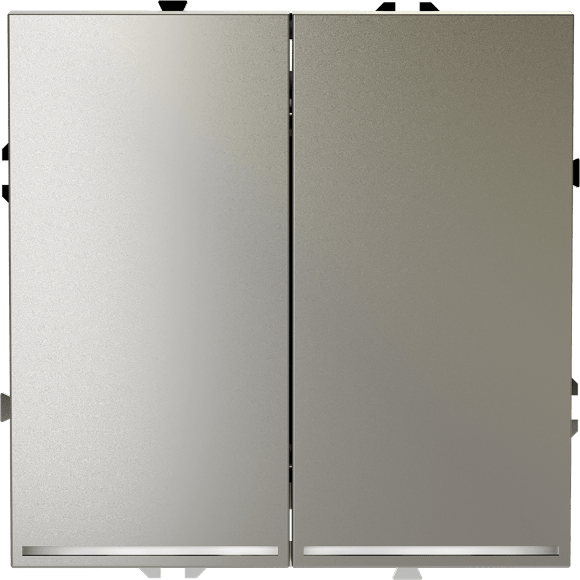 Проходной переключатель встраиваемый VOLTUM S70 двухклавишный с подсветкой 10А, (шелк)