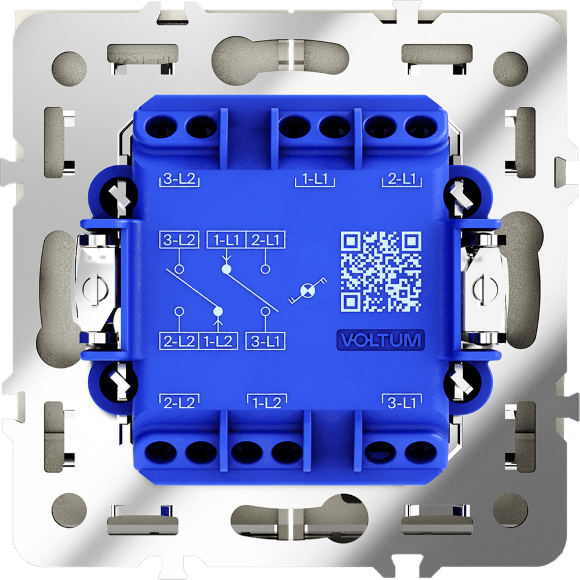 Проходной переключатель встраиваемый VOLTUM S70 двухклавишный с подсветкой 10А, (шелк)