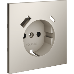 Накладка для розетки с заземлением и защитными шторками, с USB A+C, S70 (кашемир)