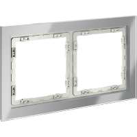 Рамка стеклянная VOLTUM S70 на 2 поста, (сталь, стекло)