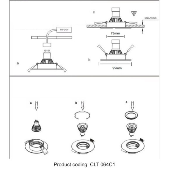 Светильник встраиваемый Crystal Lux CLT 064C1 BL