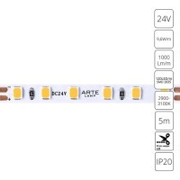 A2412005-01-3K Светодиодная лента 24В 9,6Вт/м 1000Лм/м 3000К CRI 90+ 5мм SMD2835 120шт/м 5м IP20