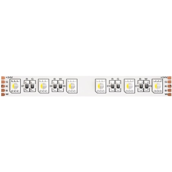Светодиодная лента 24В 5050 19,2Вт/м RGBW 3000K 5м IP20 арт.10179