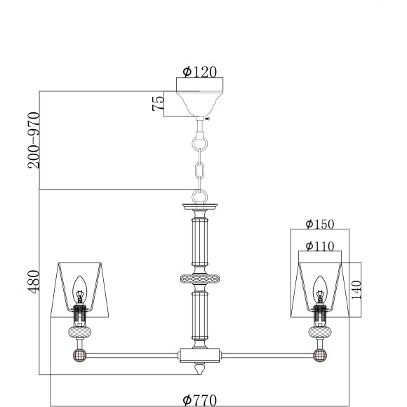 Люстра подвесная Maytoni MOD018PL-08CH Riverside под лампы 8xE14 40W Люстра подвесная Maytoni MOD018PL-08CH Riverside под лампы 8xE14 40W