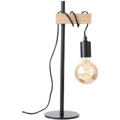 SL1142.404.01 Прикроватная лампа Черный, Светлое дерево E27 1*60W BAGETTI SL1142.404.01 Прикроватная лампа Черный, Светлое дерево E27 1*60W BAGETTI