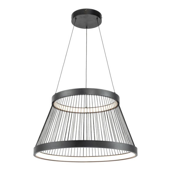 SY9037 Lussole MACON подвесная люстра, черный корпус, белый акриловый рассеиватель, LED 54 Вт, 3000 К, 4860 Лм