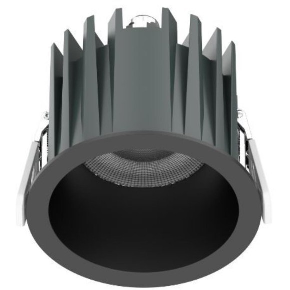 Favourite Notio 4821-1C Черный круглый встраиваемый светодиодный светильник-спот downlight диаметром 103 мм, металл, стекло LED 20Вт 4000K 2038Лм CRI90 36° IP54 220В