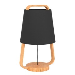 390187 CAMALOZA Настольная лампа с тканевым абажуром черный, 1 лампа E27, 40Вт, механический выключатель 390187 CAMALOZA Настольная лампа с тканевым абажуром черный, 1 лампа E27, 40Вт, механический выключатель