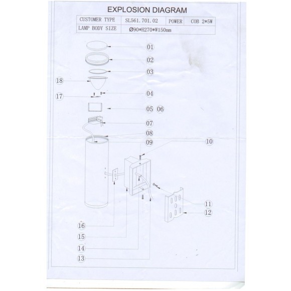 SL561.701.02 Светильник уличный настенный ST-Luce Серый/Серый LED 2*5W 4000K TUBO