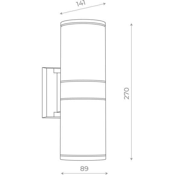 SL561.701.02 Светильник уличный настенный ST-Luce Серый/Серый LED 2*5W 4000K TUBO