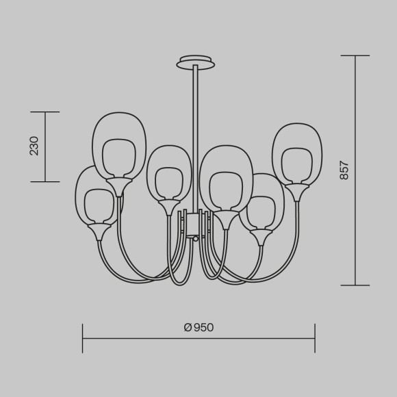 Люстра потолочная Maytoni MOD016PL-06BS Aura под лампы 6xE14 60W
