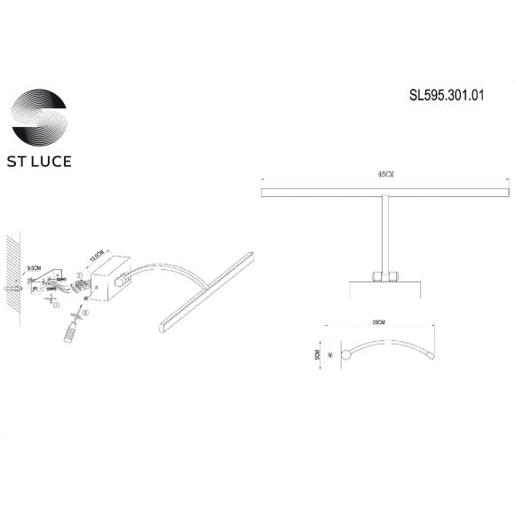 SL595.301.01 Подсветка для картин ST-Luce Бронза/Бронза LED 1*8W 4000K Настенные светильники