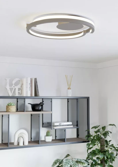 Настенно-потолочный светильник EGLO MEZZOMONTE 901823, встроенный LED 40Вт, 2700-6500К, CRI 80, 3200Лм, подключение 220В, диаметр 480 мм, высота 50 мм