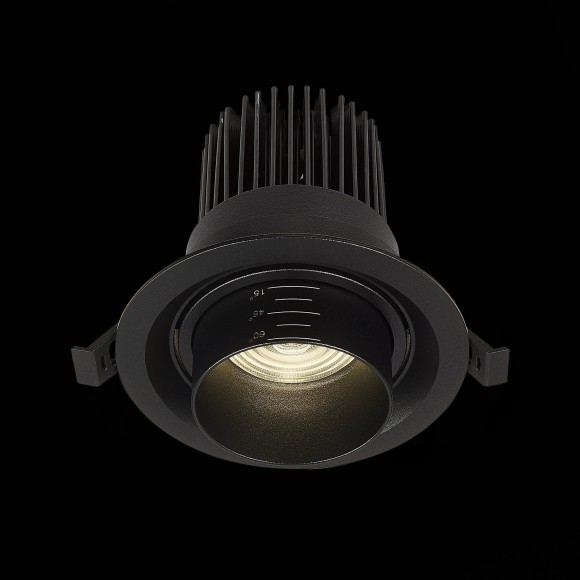 ST701.448.12 Св-к встр. Zoom Черный LED 1*12W 4000K 960Lm Ra90 15°-60° IP20 D115xH95 170-240V Встраиваемые светильники