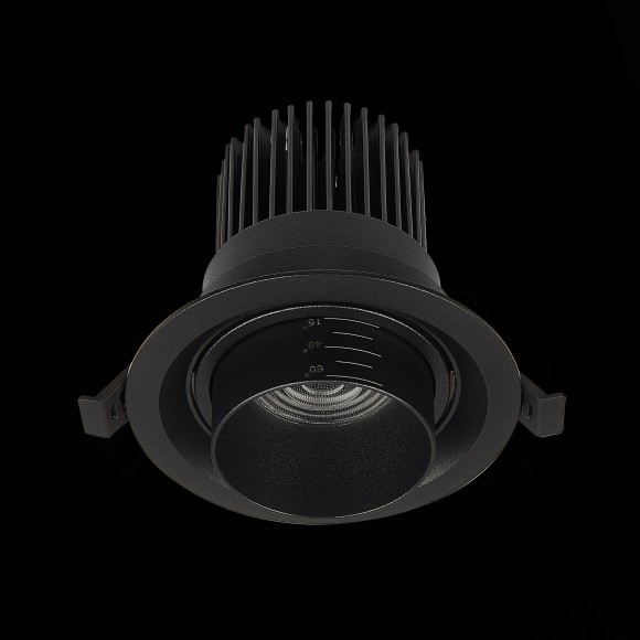 ST701.448.12 Св-к встр. Zoom Черный LED 1*12W 4000K 960Lm Ra90 15°-60° IP20 D115xH95 170-240V Встраиваемые светильники