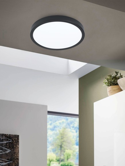 99224 Светодиодный накладной светильник FUEVA 5, 20W (LED), ?285, H28, 2300lm, 3000K, сталь, черный/пл 99224 Светодиодный накладной светильник FUEVA 5, 20W (LED), ?285, H28, 2300lm, 3000K, сталь, черный/пл