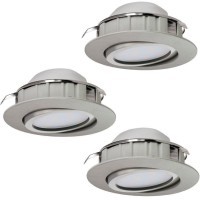 95853 Комплект светодиодных встраиваемых светильников PINEDA регулир., 3х6W(LED), Ø84, пластик, никель мат