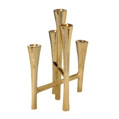 422244 JELLICOE Подсвечник декоративный ар-деко алюминий золото L235, B180, H290