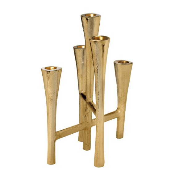 422244 JELLICOE Подсвечник декоративный ар-деко алюминий золото L235, B180, H290