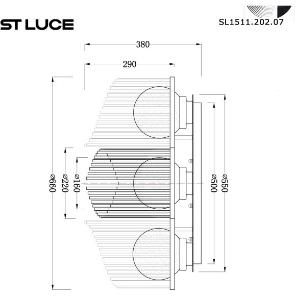 SL1511.202.07 Люстра потолочная ST-Luce Золотистый/Белый E27 7*60W ALLEGRO