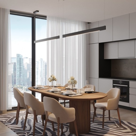 Светильник подвесной диммир. со сменой цв.темп. (пульт ДУ/прилож. Smart Life) IP20 LED 3000-6000К ITER 359546