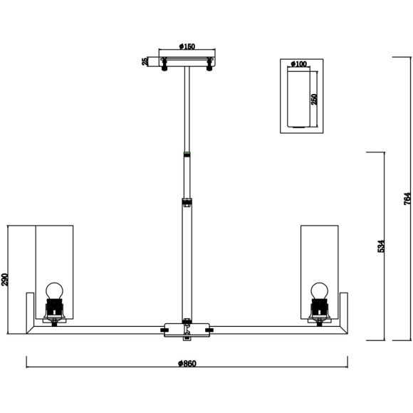Подвесной светильник Maytoni MOD089PL-10BS
