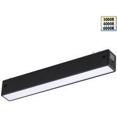 359936 Черный трековый линейный светильник 22см с перекл. цв. темп. 3000;4000;6000К (токопроводящий) 220В 10Вт 120° 600Лм CRI90 Novotech VECTOR 359936 Черный трековый линейный светильник 22см с перекл. цв. темп. 3000;4000;6000К (токопроводящий) 220В 10Вт 120° 600Лм CRI90 Novotech VECTOR